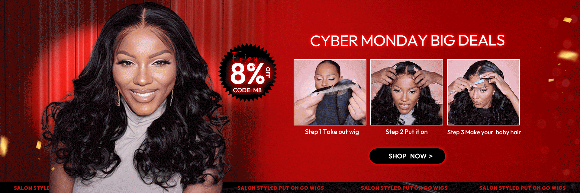 West kiss hair store offers 100% human hair lace wigs on sale
