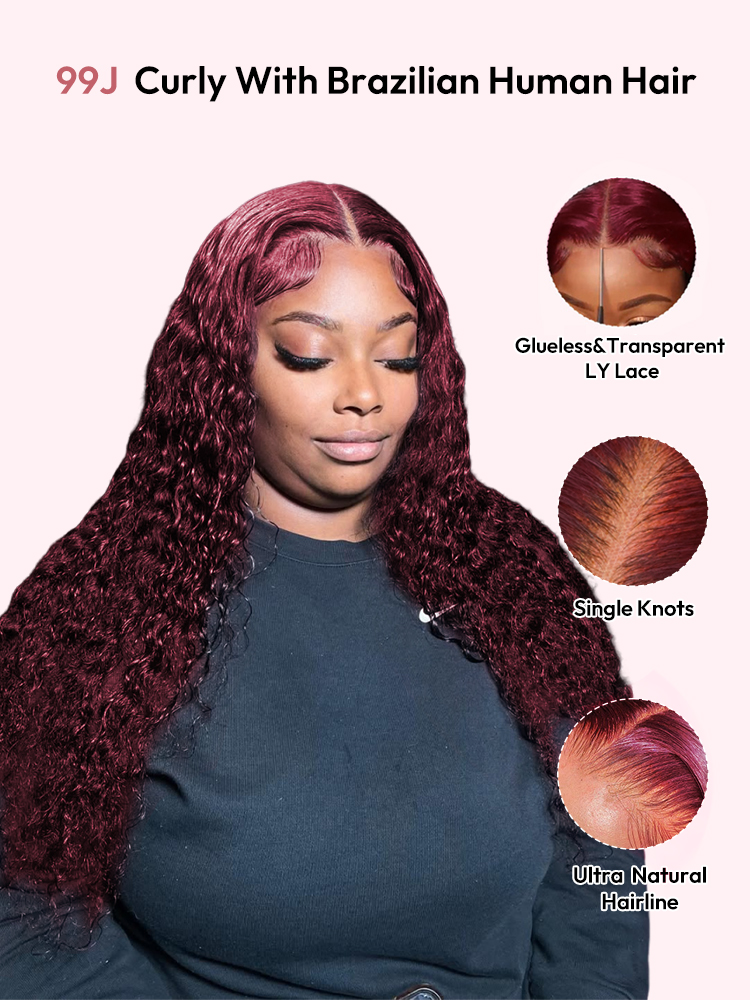 99J Curly Lace Front Wigs 99J Curly Lace Front Wigs