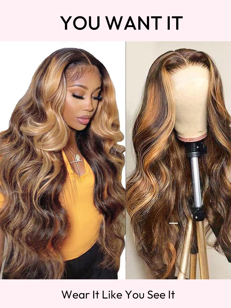 Brown Highlight Wig Brown Highlight Wig
