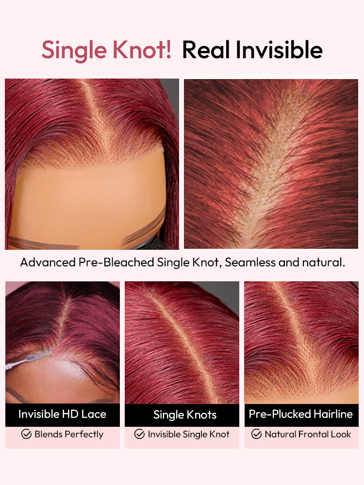 Cherry Cola Red Straight Long Wig With Single Knots Cherry Cola Red Straight Long Wig With Single Knots