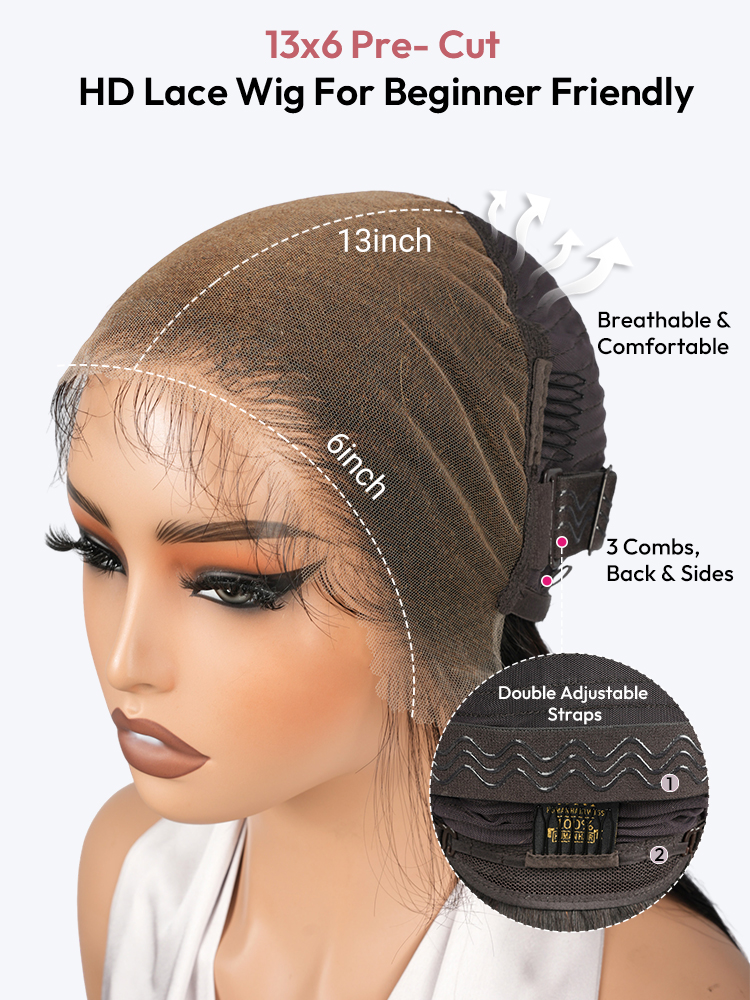 13x6Pre-Cut HD Lace Wig For Beginner Friendly