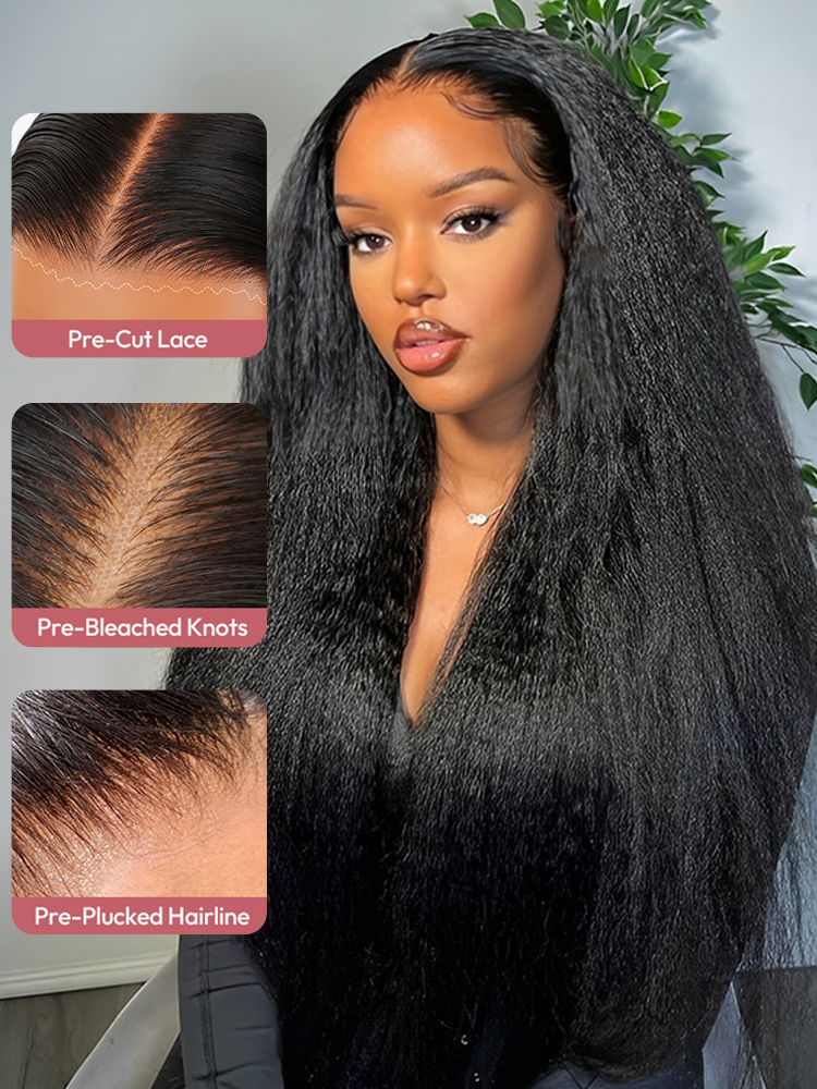 Kinky Straight With Pre-Plucked Hairline Kinky Straight With Pre-Plucked Hairline