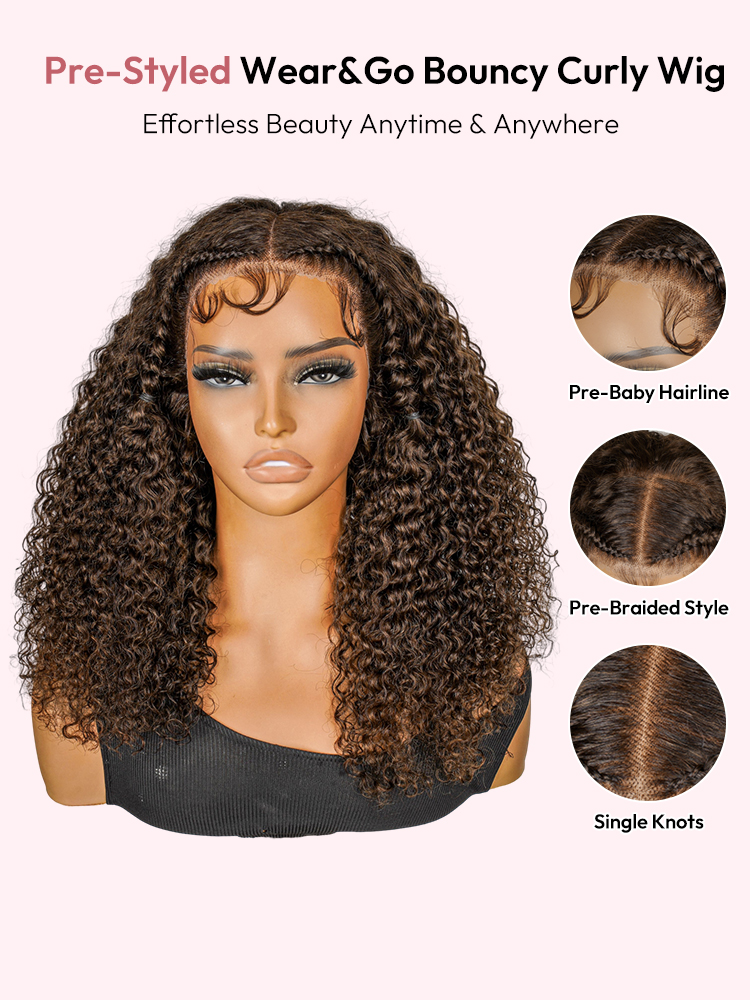 Pre Styled Wear Go Bouncy Curly Wig