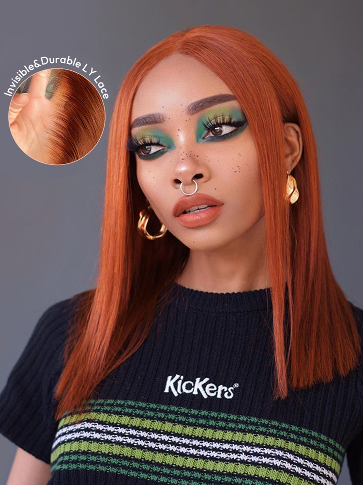 Copper Colored Blunt Cut Wigs