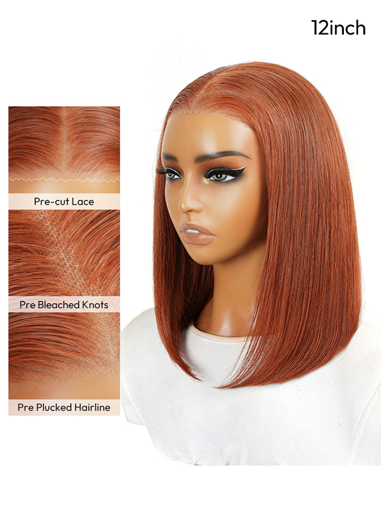 Copper Colored Blunt Cut Wig
