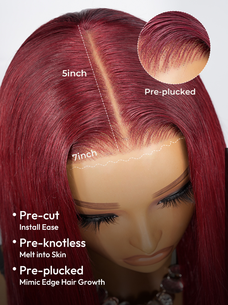 Glueless Wig Cherry Cola Red Glueless Wig Cherry Cola Red