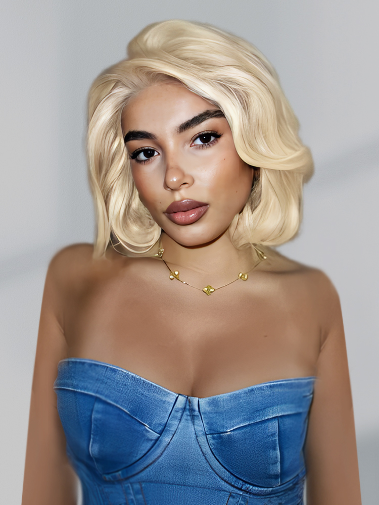 Blonde Short Bob With Body Wave Wigs