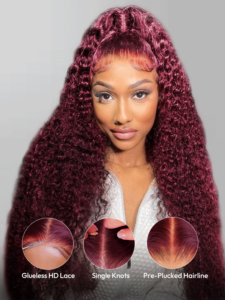 Burgundy Colored Curly Lace Front Wigs Burgundy Colored Curly Lace Front Wigs