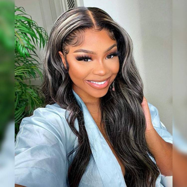 Grey Highlights Wigs 