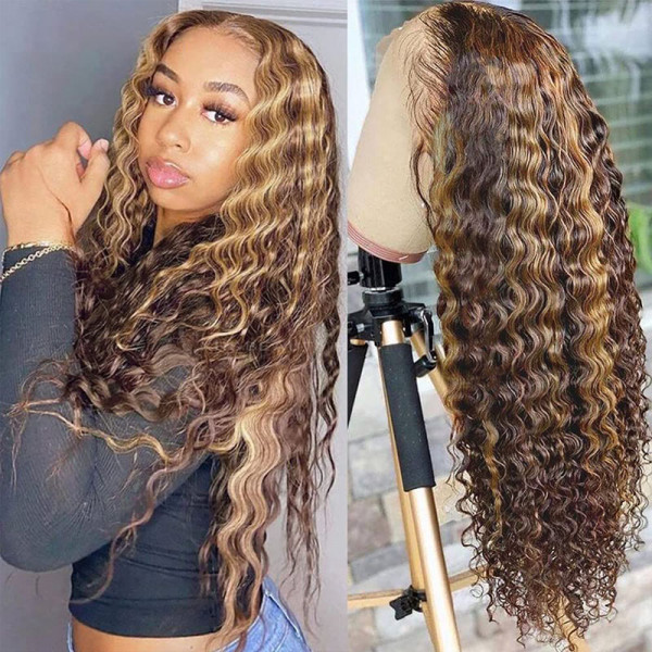 Honey Blonde Hightlights Wig