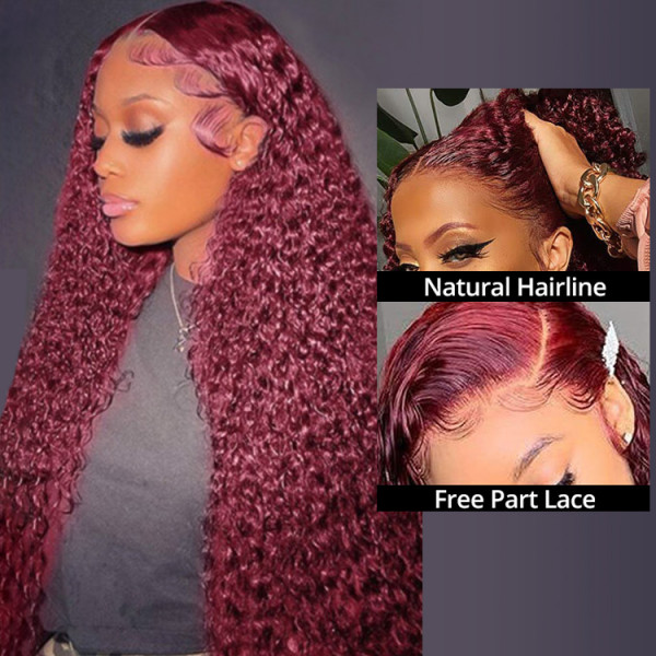 Burgundy Curly Wigs