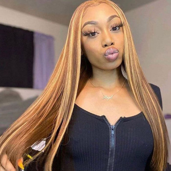 honey blonde highlights wig