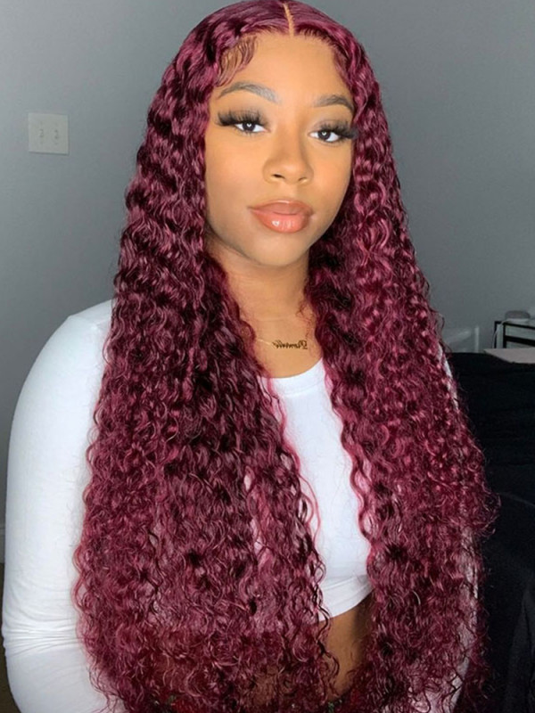 Burgundy Curly Wigs