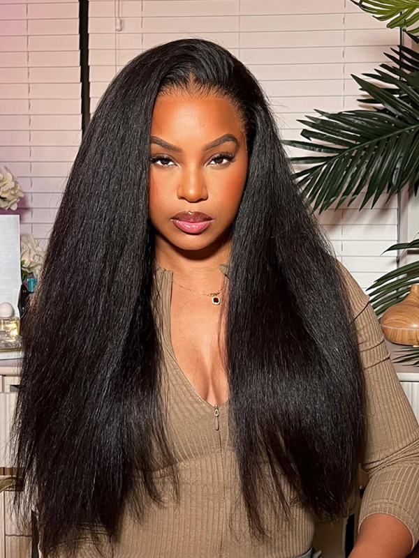 Kinky Straight Wig With Natural Black