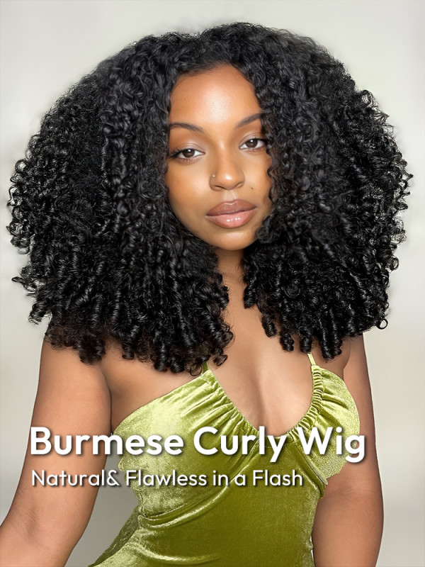 Burmese Human Hair Curly Wig