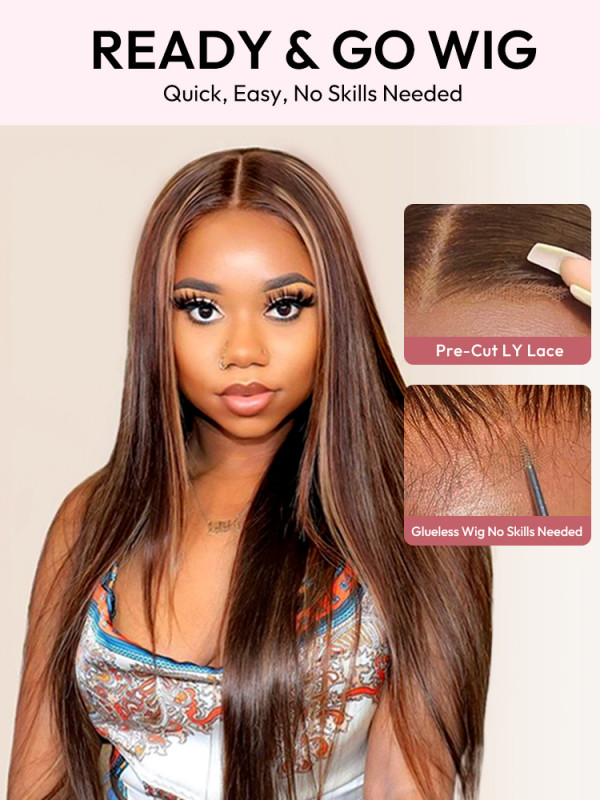 Honey Blonde Highlights Wig