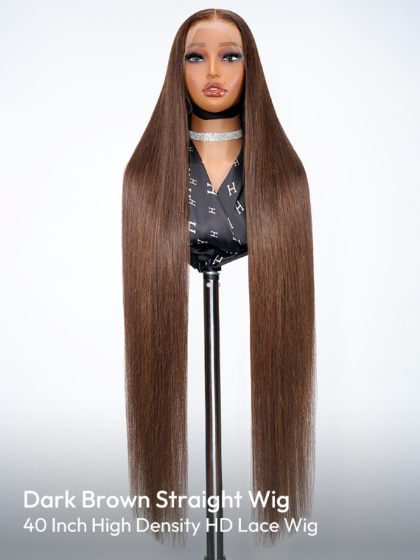 Dark Brown Straight Long Wig
