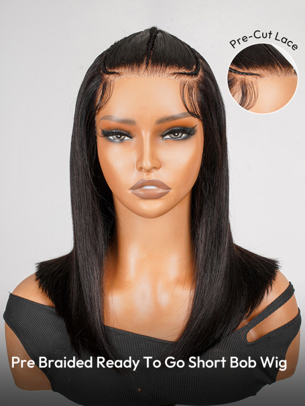 Pre Braided Ready To Go Short Bob Wig