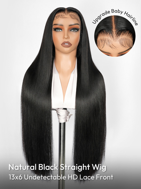 13x6 HD Lace Front Wig With Natural Black Straight