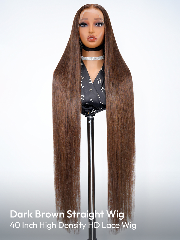 Dark Brown Straight Long Wig