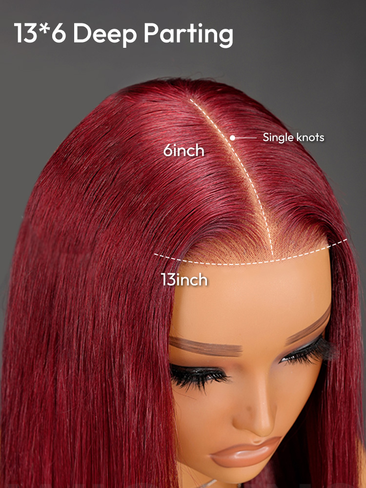 13*6 Deep Parting Cherry Cola Red Long Wig 13*6 Deep Parting Cherry Cola Red Long Wig
