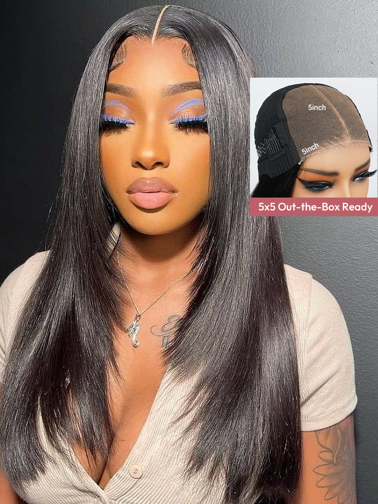 5x5 Lace Layered Straight Wig 5x5 Lace Layered Straight Wig