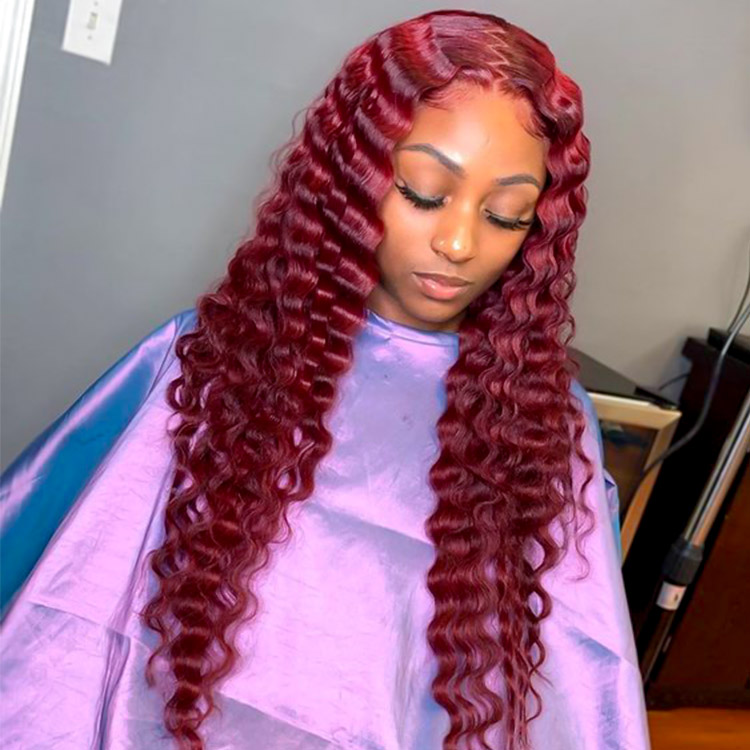 Red Crimped Lace Front Wig Red Crimped Lace Front Wig