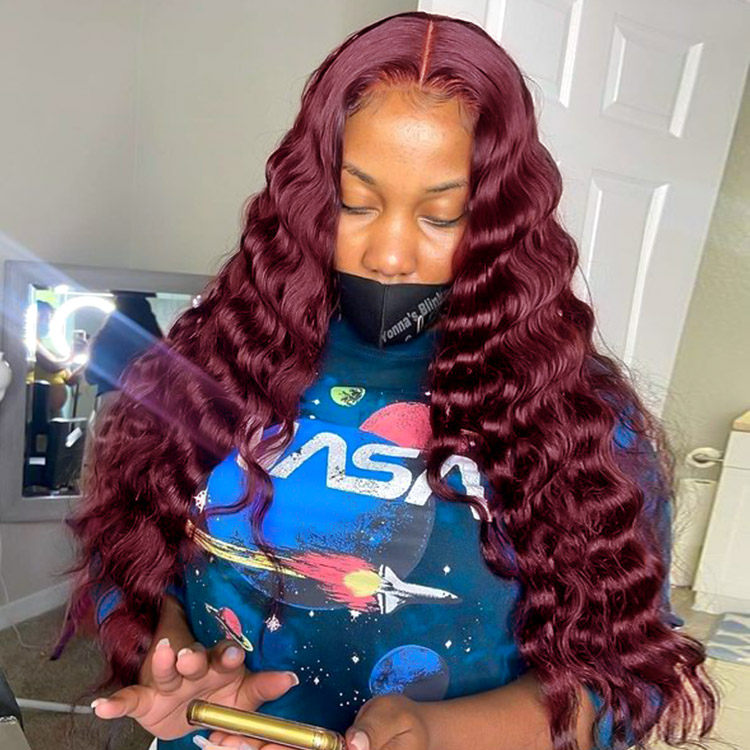 Red Crimped Lace Front Wig Red Crimped Lace Front Wig