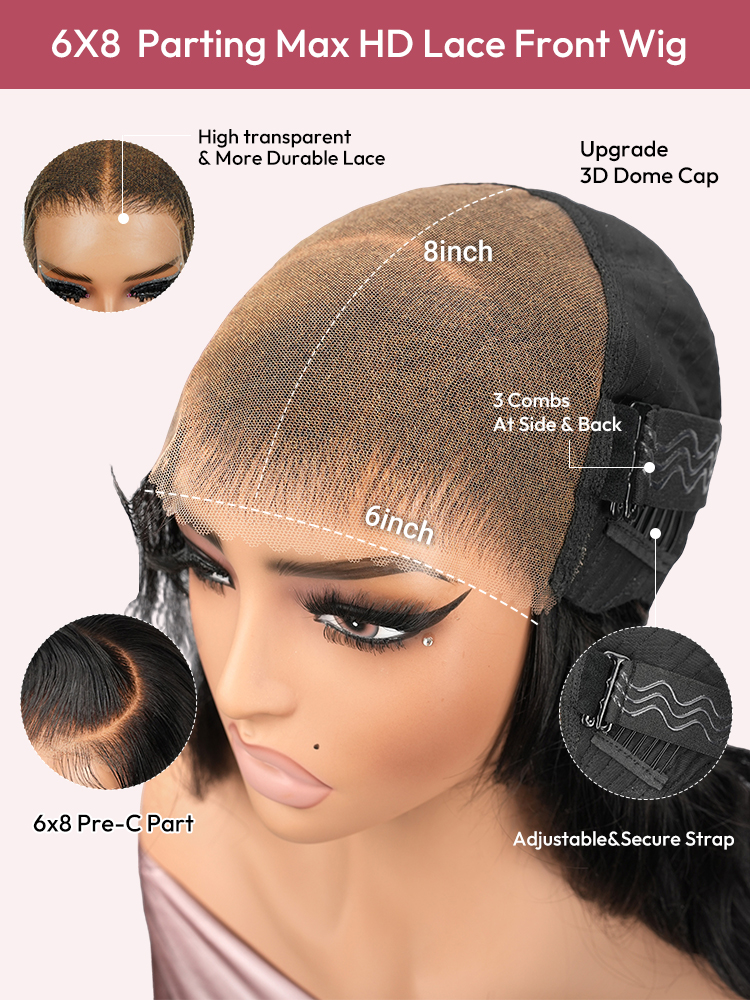 6x8 Parting Max HD Lace Fron Wig 6x8 Parting Max HD Lace Fron Wig