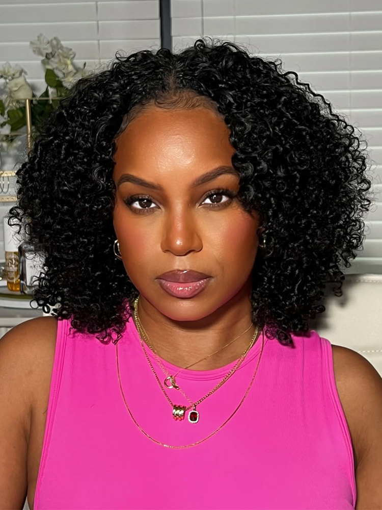 Middle V Part Wig With Afro Curly Wig Middle V Part Wig With Afro Curly Wig
