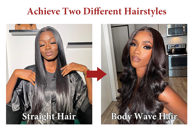 straight body wave hair