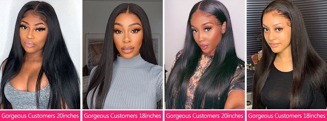 4x4 Human Hair Lace Wigs Customer Show