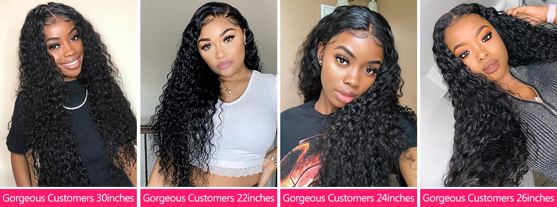 Deep Wave 250% Density 4×4 Lace Wigs Customer Show